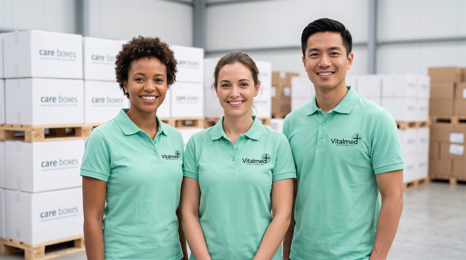 Das Vitalmed-Team im Versandlager